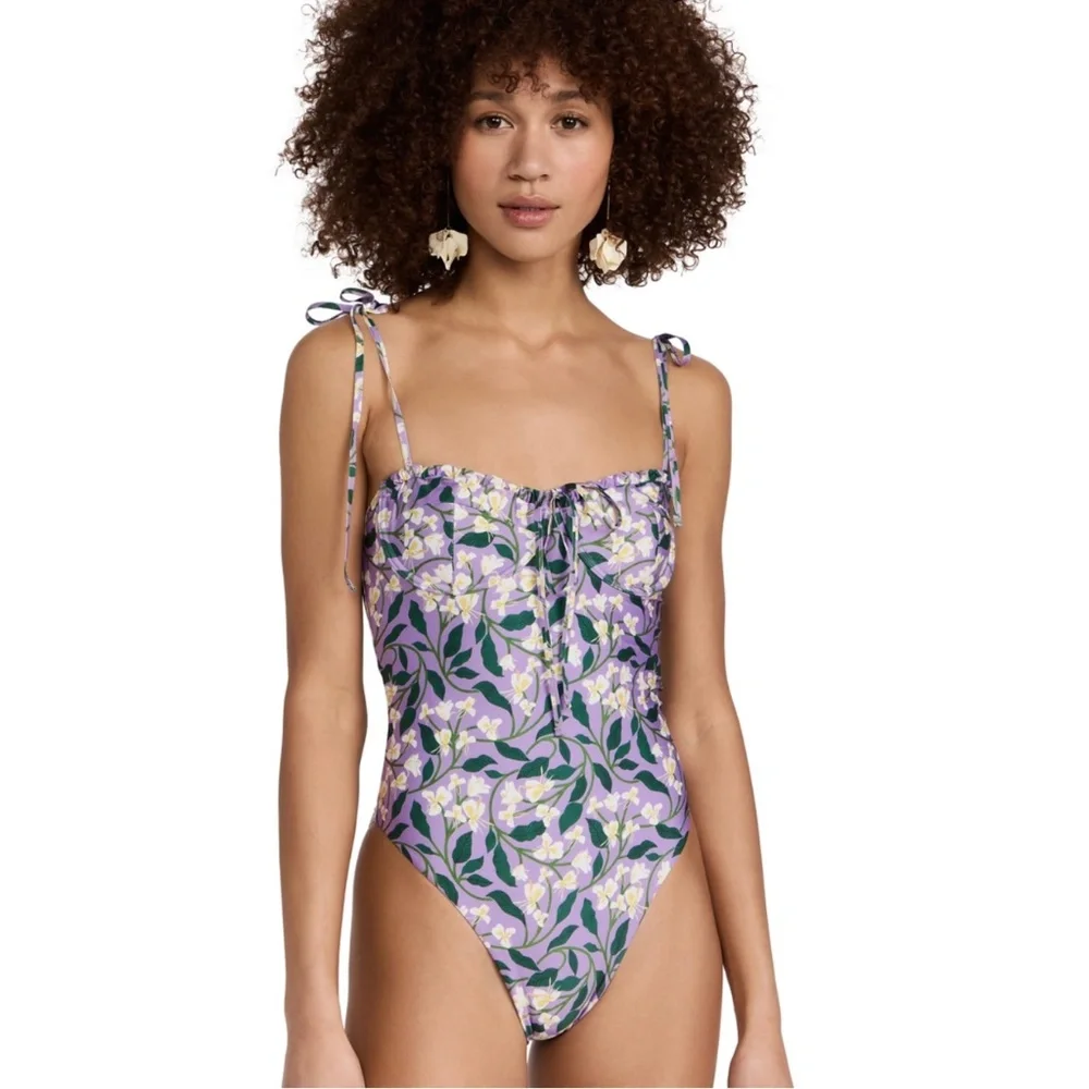 Agua by Agua Bendita Ebano Dos Gardenias Lila One Piece Swimsuit L